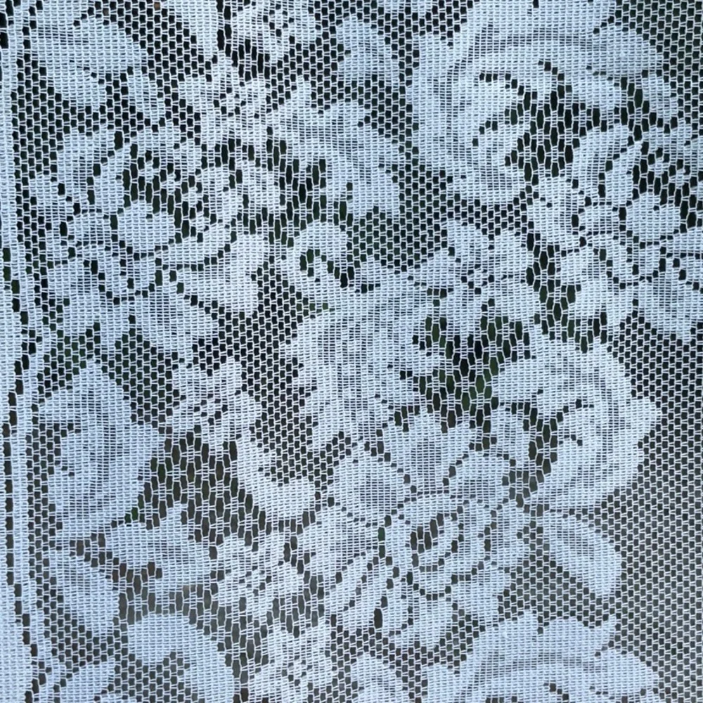 Vintage White Floral Lace Tablecloth - Rectangular 52x70 - Romantic Cottagecore